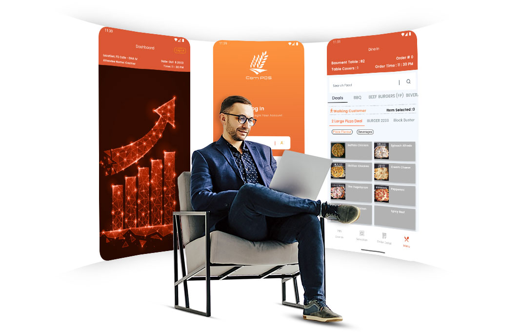 Business insights dashboard on mobile with CORN POS